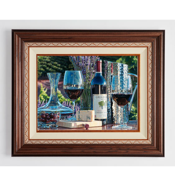 Dark Oak Walnut Fancy Wood Frame