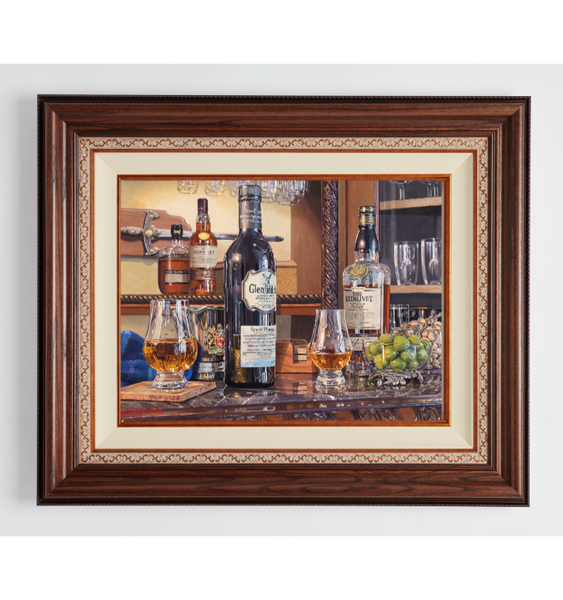 Dark Oak Walnut Fancy Wood Frame