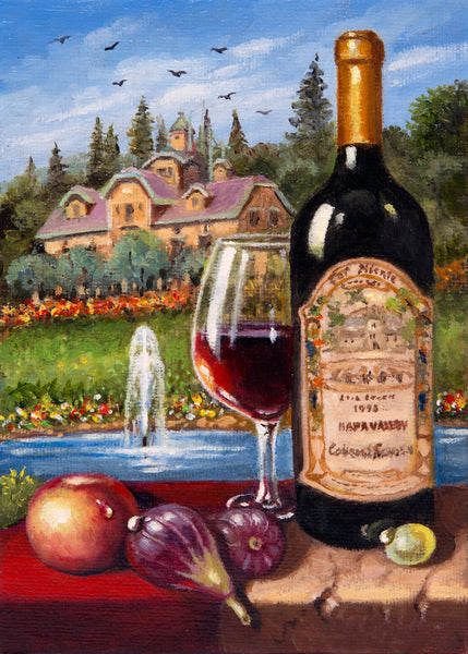Far Niente Wine 10 x 8" - Giclée on Canvas by Imre Buvary