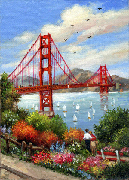 Golden Gate Bridge 10 x 8" - Giclée on Canvas by Imre Buvary