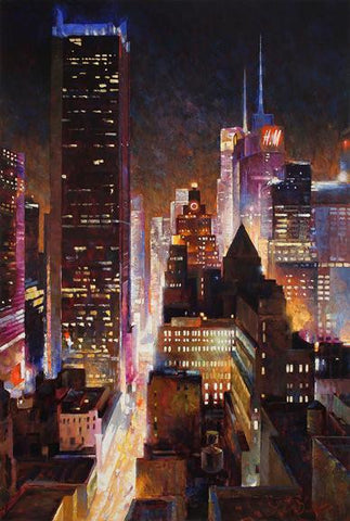 Grand Canyons of Times Square - Original Oil by Roulette