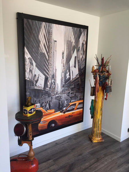 Australian born Philosophical Symbolism artist Pete Tillack says this about this New York City painting - "Disposition"  "When we find ourselves falling into a world of Avatars and online personalities, riddled with digital conversations, lacking of facial and body language or physical interaction, we have the ability to lose the simplicity of certain emotions." - Pete Tillack