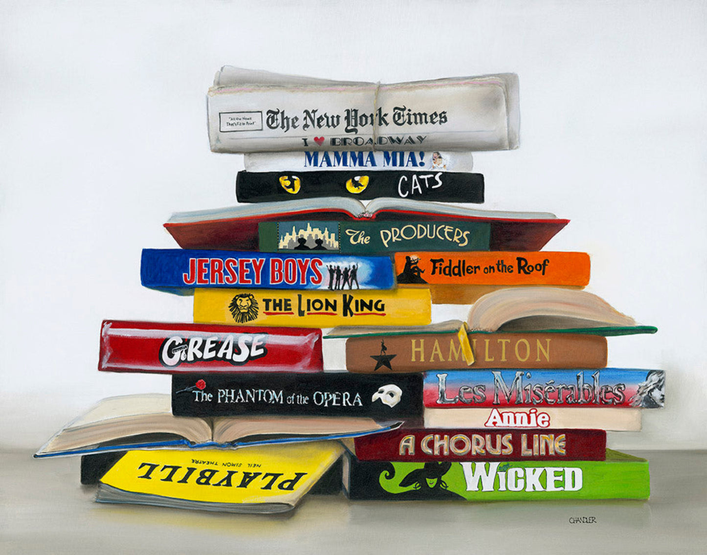 I Heart Broadway painting of Broadway Plays by Gail Chandler