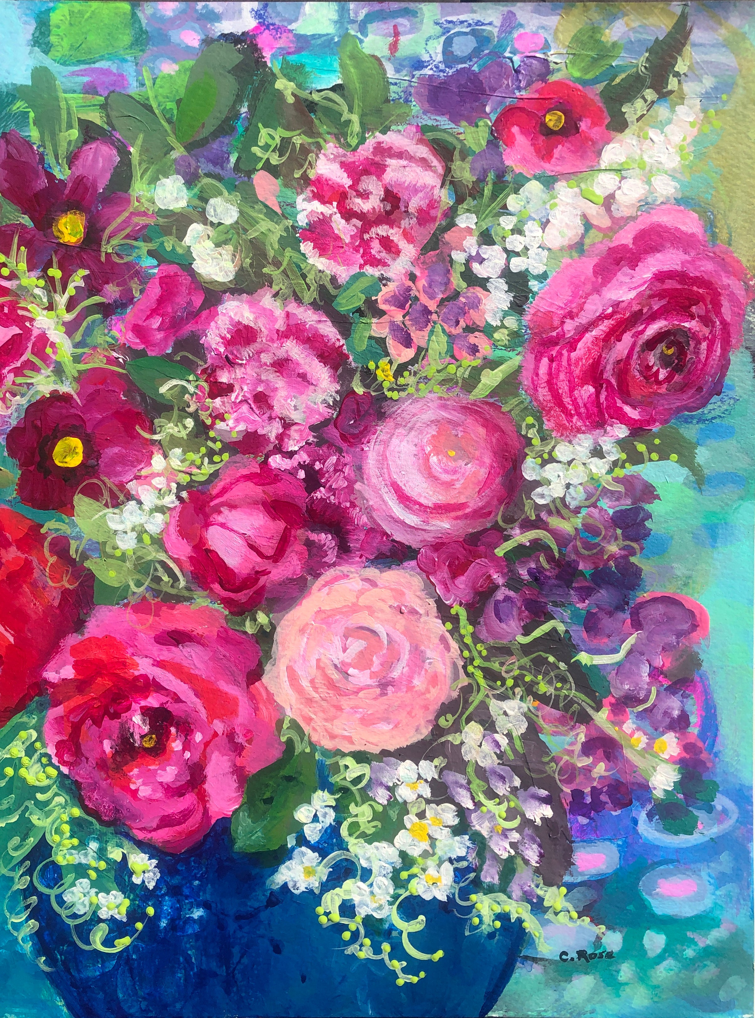 a*0様 【 104 GLAZED ROSE 】ARTIST COLOR CRA Morning has Broken 14x11