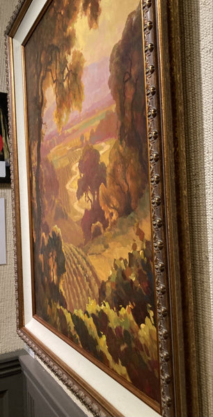 ITEM # 1279 - Napa Valley 40 x 30" original oil Custom Framed by Roulette