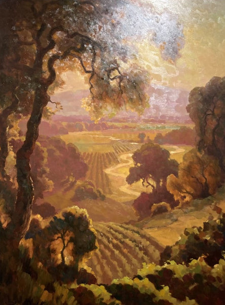 ITEM # 1279 - Napa Valley 40 x 30" original oil Custom Framed by Roulette