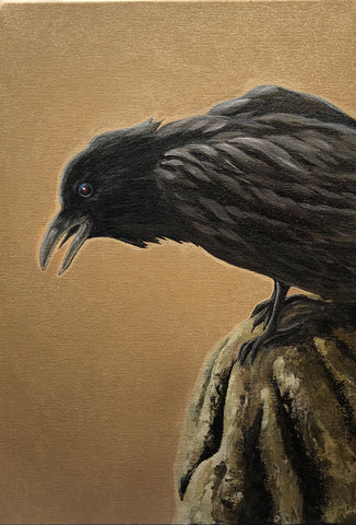 Nevermore - Raven 10x14" original acrylic