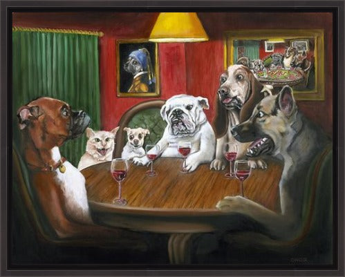 No Red for Guss, He's a Pussy! by Gail Chandler custom framed