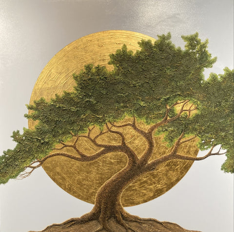 Let it Shine 48x48" original with gold leaf