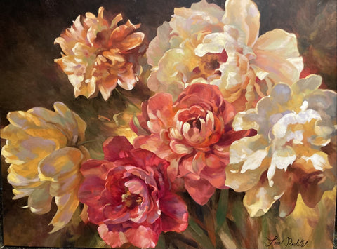 Peony Bouquet 30 x 40" by Roulette