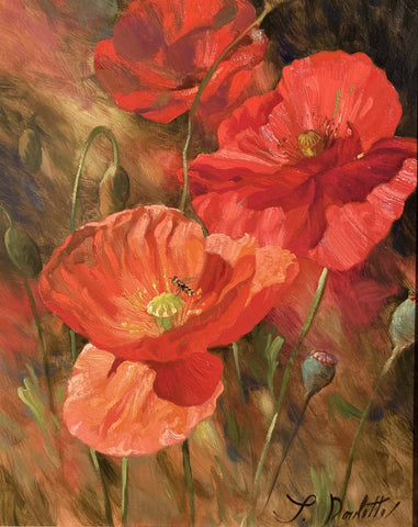 Poppy I - 20x16" Original Oil - custom framed