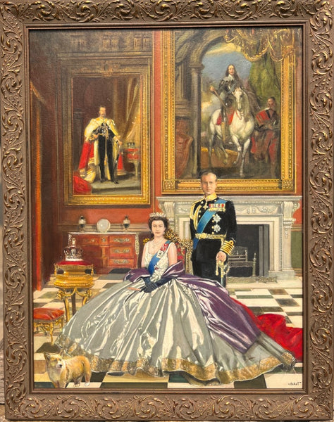 Study of Queen Elizabeth II and Prince Philip on her Coronation Day