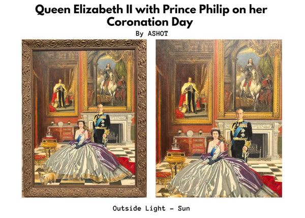 Study of Queen Elizabeth II and Prince Philip on her Coronation Day