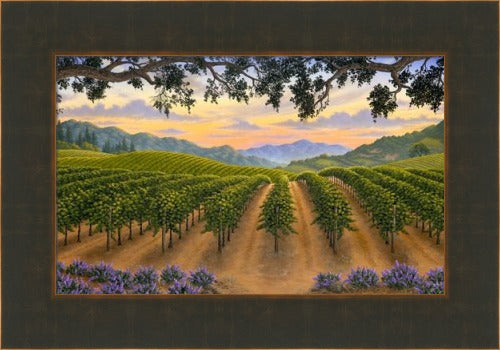 Rolling Hills of Napa by Patrick O'Rourke - custom framed