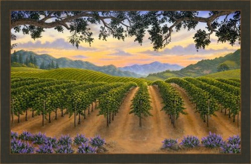 Rolling Hills of Napa by Patrick O'Rourke - custom framed
