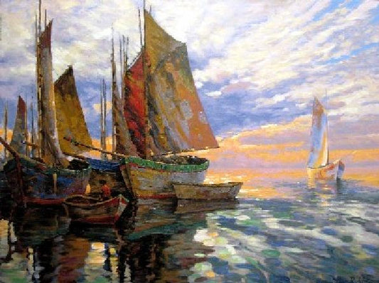 Sunrise at Deauville - canvas print