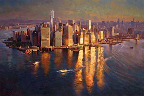 Sunrise Over Manhattan - by Leon Roulette - available at Gallery 1870