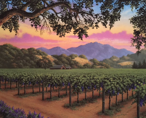 Sunset Under and Oak Canopy
