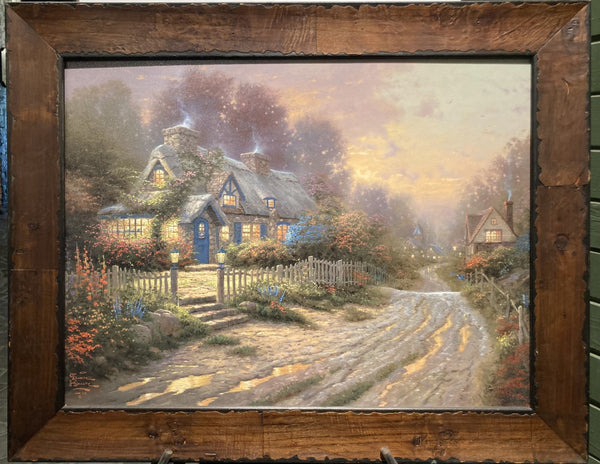 Teacup Cottage by Thomas Kinkade Custom framed by Gallery 1870