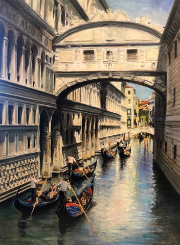 The Bridge of Sighs in Venice 18x13" oil on panel
