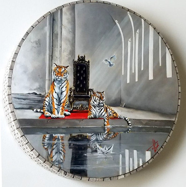 Manifest - 24x24" original oil on round panel