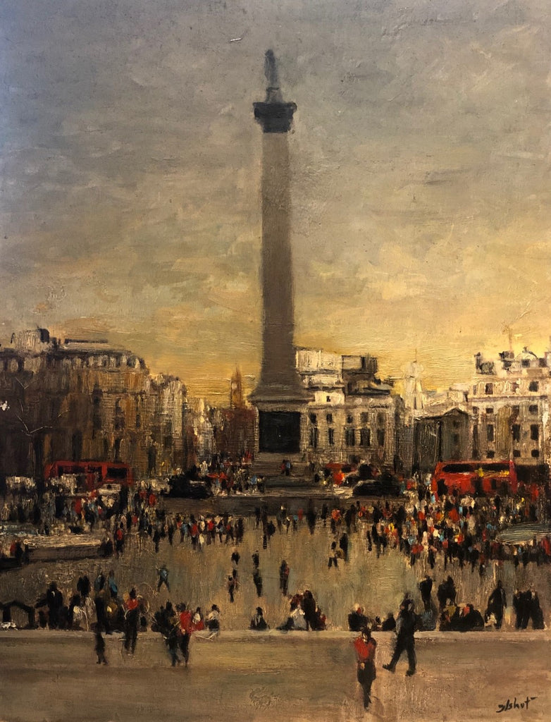 Trafalgar Square London 14x11" oil on panel