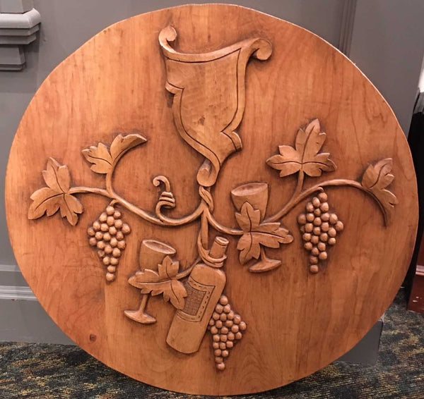 Vin Trophy 27" original wood carving by Erik Wyckoff