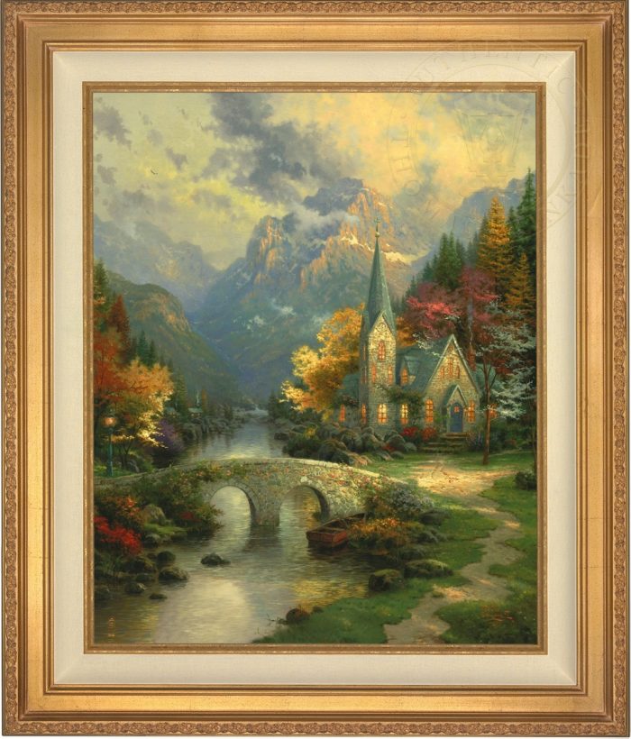 Mountain Chapel 30x24" framed limited edition canvas print