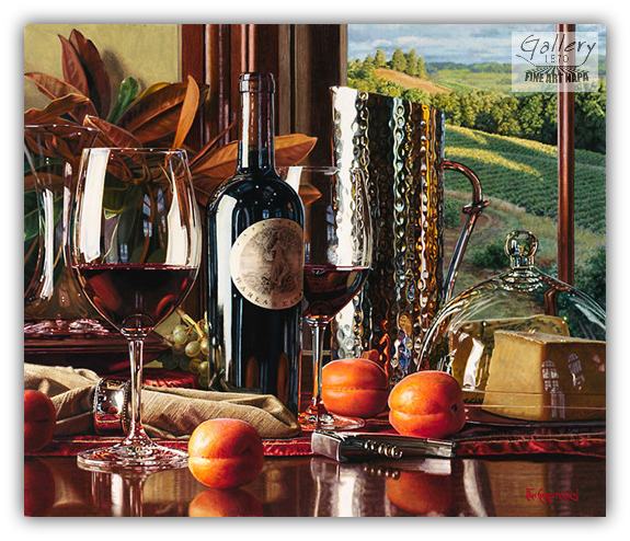 Taste of Success by Eric Christensen – limited edition Napa Valley wine art featuring Harlan Estate