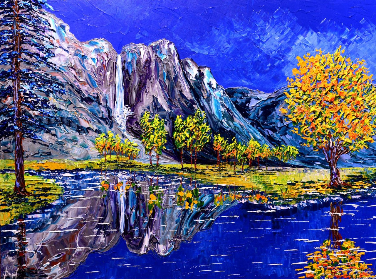 Original painting by Isabelle Dupuy of Yosemite National Park available exclusively at Gallery 1870 in Napa Valley California
