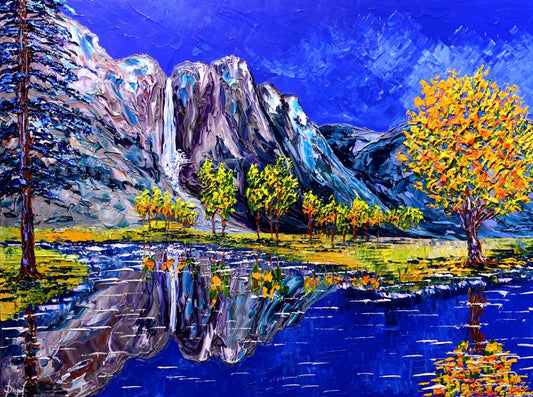 Original painting by Isabelle Dupuy of Yosemite National Park available exclusively at Gallery 1870 in Napa Valley California