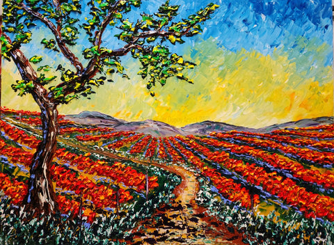 Red Vines of Autumn Bounty 36 x 48" original