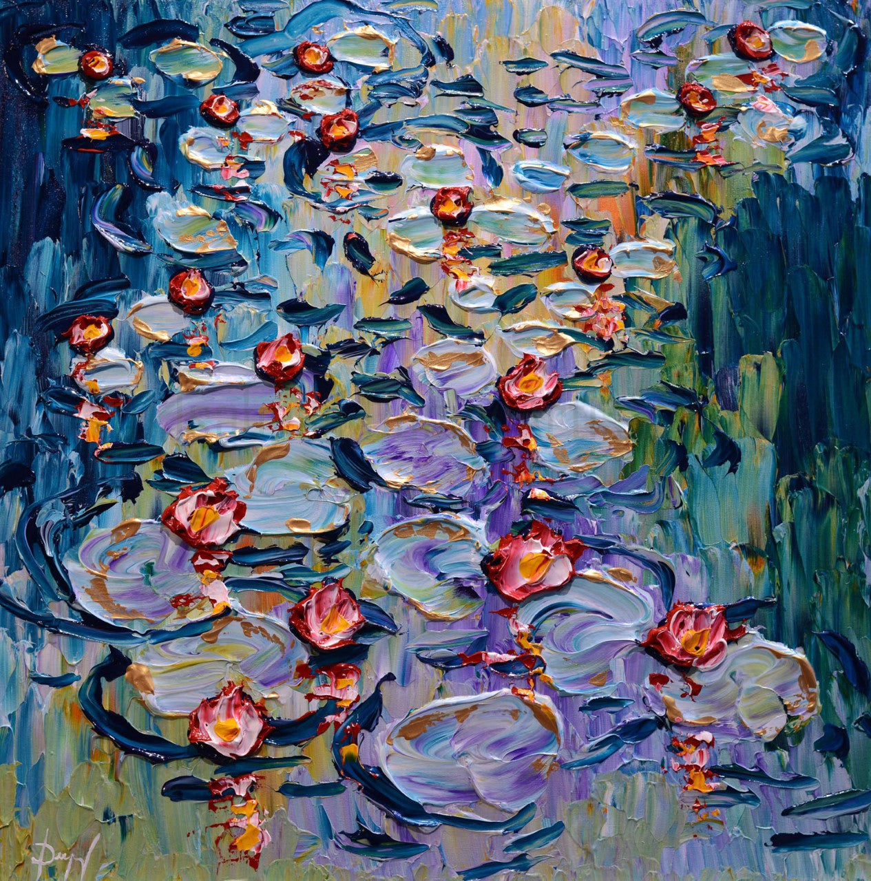 Water Lilies in Flourishing Waters by Isabelle Dupuy at Gallery 1870