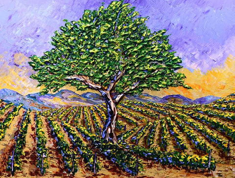 Bright Vineyards of New Harvest 36 x 48" original by Isabelle Dupuy