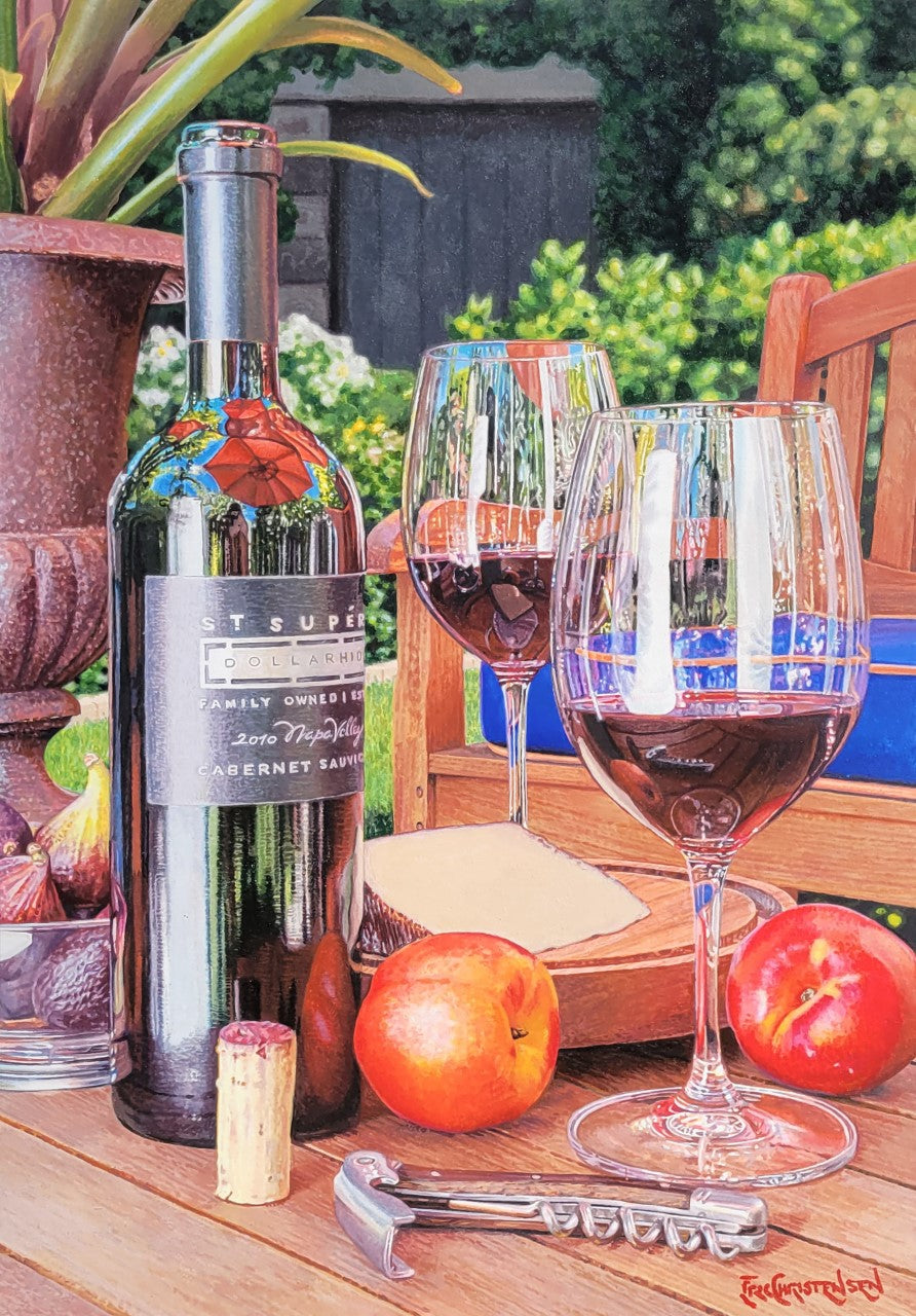 Benchmark watercolor original painting by Eric Christensen featuring St. Supery of Napa Valley.