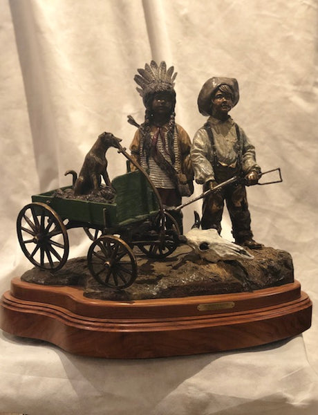 The Buffalo Hunters bronze sculpture