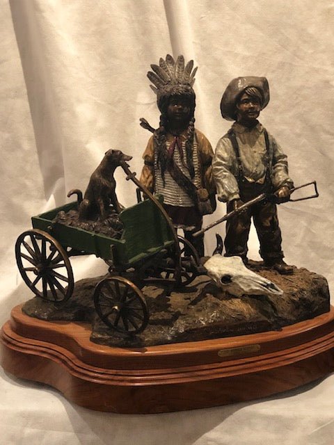 The Buffalo Hunters bronze sculpture