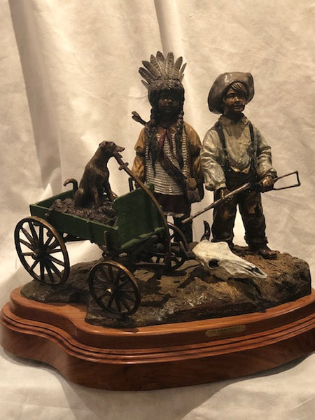 The Buffalo Hunters bronze sculpture