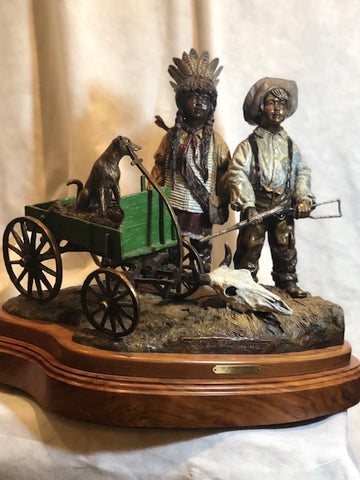 The Buffalo Hunters bronze sculpture