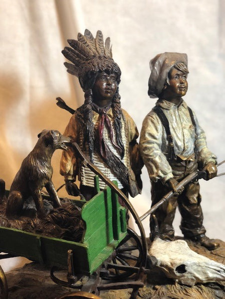 The Buffalo Hunters bronze sculpture