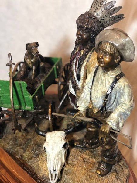 The Buffalo Hunters bronze sculpture