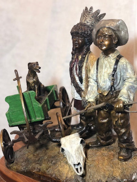 The Buffalo Hunters bronze sculpture