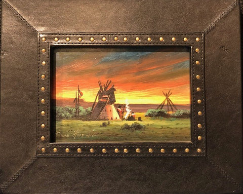 Sunset on the Plains 5x7" original oil