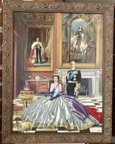 Study of Queen Elizabeth II and Prince Philip on her Coronation Day